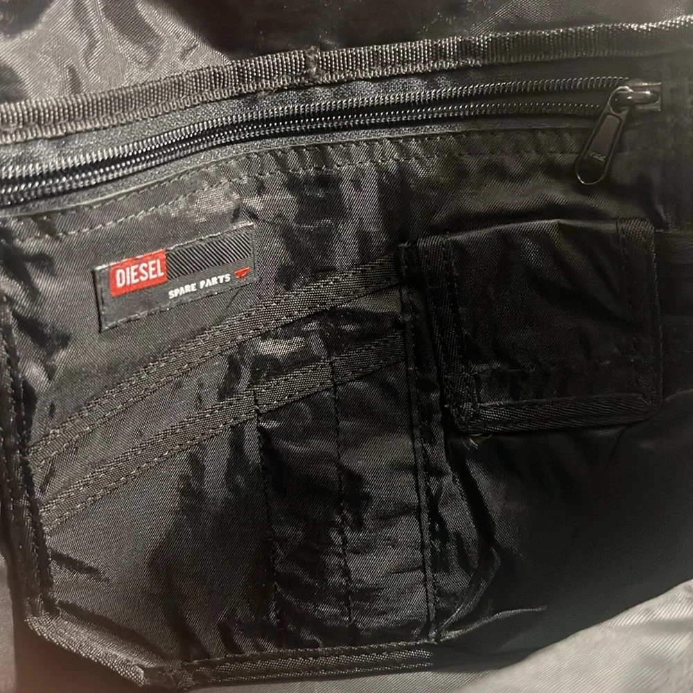 Vintage Y2k Diesel Spare Parts Canvas Messenger Bag size 16”Wide 13” H Black